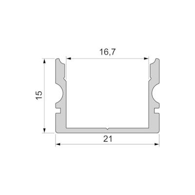 Deko Light 970168 AU-02-15 U-profiel Aluminium (b x h x d) 21 x 15 x 3000 mm 3 m