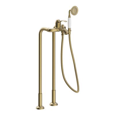 Badmengkraan Tres Clasic Vrijstaand 1 Hendel Incl Handdouche Verouderd Messing Tres