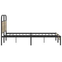 Bedframe zonder matras bewerkt hout gerookt eiken 120x190 cm - thumbnail
