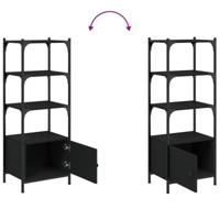 Boekenkast 3-laags 41x30x109,5 cm bewerkt hout zwart - thumbnail