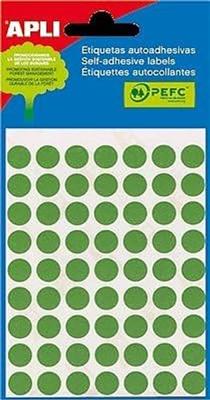 Apli ronde etiketten in etui diameter 13 mm, geel, 175 stuks, 35 per blad (2055)