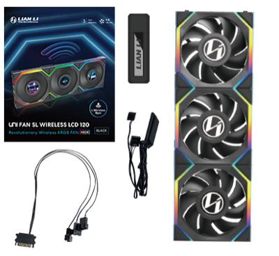 Lian Li Lian Li UNI FAN SL Wireless LCD Lüfter, ARGB, PWM, 3er-Pack inkl. Controller PC-ventilator Zwart (b x h x d) 120 x 124.5 x 28 mm Lian Li Lian Li UNI FAN SL Wireless LCD Lüfter, ARGB, PWM, 3er-Pack inkl. Controller PC-ventilator Zwart (b x h x d) 120 x 124.5 x 28 mm