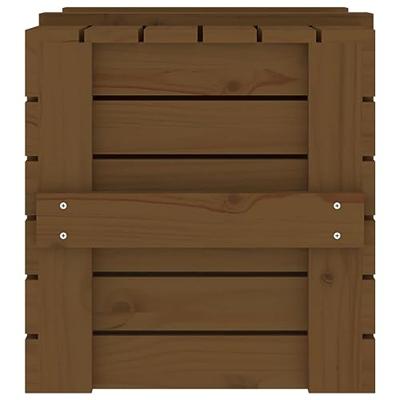 Opbergbox 58x40,5x42 cm massief grenenhout honingbruin