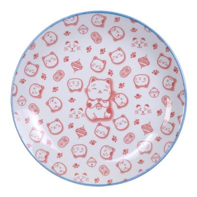 Rood/Wit Bord - Lucky Cats Collectie - Diameter 25.3 cm - Hoogte 5 cm Rood/Wit Bord - Lucky Cats Collectie - Diameter 25.3 cm - Hoogte 5 cm