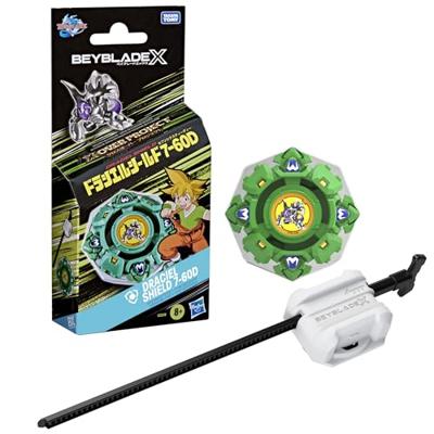 Beyblade X Pack X-Over Project Draciel Shield 7-60D, Takara Tomy verdedigingstol, wedstrijdtol, geschikt voor kinderen vanaf 8 jaar.