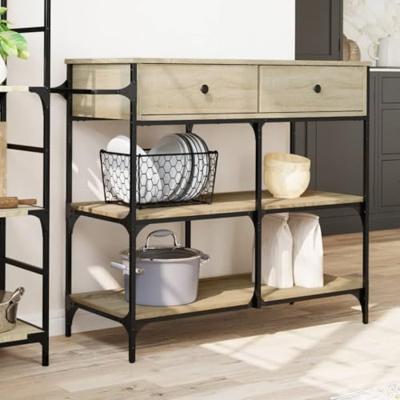 Keukentrolley 105x42x95 cm bewerkt hout sonoma eikenkleurig