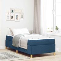 Boxspring bed met matras Blauw en Bruin en Wit 80 x 200 cm Stof - thumbnail