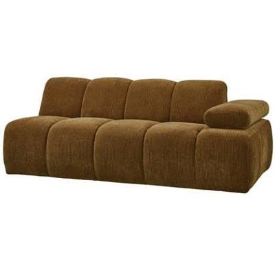 Woood Mojo 2-zits bank arm rechts ribstof Honinggeel