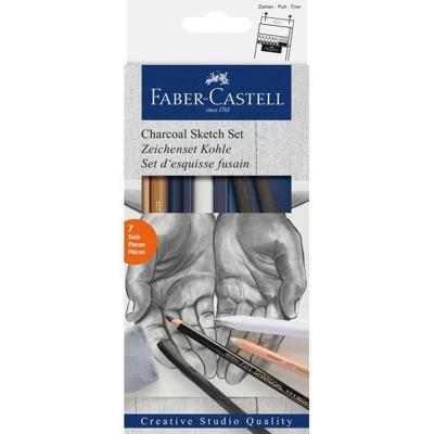 Houtskool Faber-Castell set 7-delig | 6 stuks Houtskool Faber-Castell set 7-delig | 6 stuks