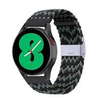 By Qubix - Compatible met Garmin Forerunner 255 - Braided nylon bandje - Groen/zwart - Compatible Garmin bandje - Bandbreedte: 22mm - thumbnail