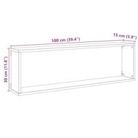 Wandschappen kubus 2 st 100x15x30 cm bewerkt hout oud hout - thumbnail
