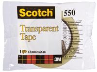 Plakband Scotch 550 12 mm x 66 m transparant - thumbnail