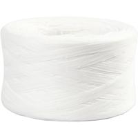 Creativ Company Papier raffia garen, b: 7-8 mm, wit, 100 m/ 1 rol - thumbnail
