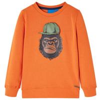 VidaXL Kindertrui 128 donkeroranje - thumbnail