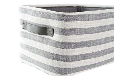 Mandenset DKD Home Decor Grijs Strepen Katoen (42 x 32 x 25 cm) (3 Onderdelen)