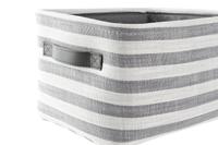 Mandenset DKD Home Decor Grijs Strepen Katoen (42 x 32 x 25 cm) (3 Onderdelen) - thumbnail