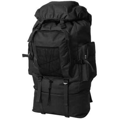 VidaXL Rugzak legerstijl xxl 100 l zwart VidaXL Rugzak legerstijl xxl 100 l zwart