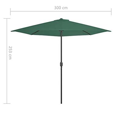VidaXL Balkonparasol half met aluminium paal 300x155 cm groen - thumbnail