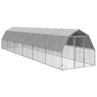 Kippenren met dak 2,5x12x2,25 m gegalvaniseerd staal - thumbnail
