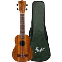 Flight Natural Series NUS200 Teak sopraan ukelele met brede topkam inclusief gigbag - thumbnail