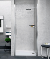 Novellini Young 2.0 1B draaideur voor nis 87/91x200cm zwart/helder y21b87-1h - thumbnail