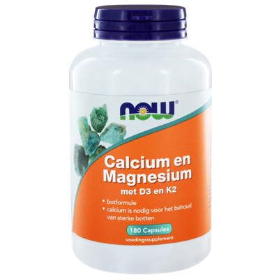 NOW Calcium en Magnesium met D3 en K2 Capsules