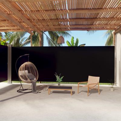 Tuinscherm uittrekbaar 220x1000 cm zwart