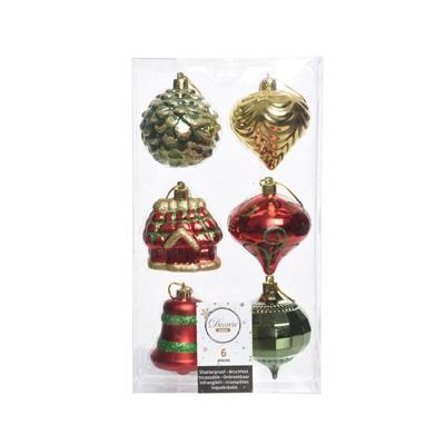 Kerstballen kunststof figuren ds a 6 st.