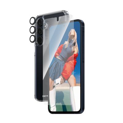 PanzerGlass™ Samsung Galaxy A55 3-In-1 Bundle 360-graden bescherming houdt je telefoon veilig tegen vallen, schokken en krassen