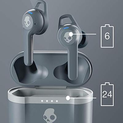 Skullcandy Indy Evo: een Bluetooth-koptelefoon met microfoon, True Wireless, een zweet, water- en stofbestendig ontwerp en een accuduur van 30 uur – Grijs