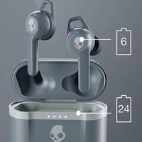 Skullcandy Indy Evo: een Bluetooth-koptelefoon met microfoon, True Wireless, een zweet, water- en stofbestendig ontwerp en een accuduur van 30 uur – Grijs - thumbnail