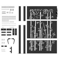 Tuinpoort, Tuinpoort 105x75 cm Cortenstaal Bamboe Ontwerp Zwart - thumbnail