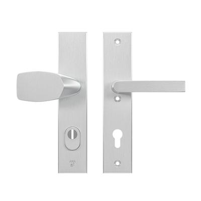 AXA AXA Edge Plus veiligheidsbeslag voordeur rechthoekig Wing knop/Blok-kruk PC92 met kerntrekbeveiliging SKG3 - aluminium