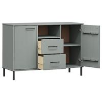 Dressoir met metalen poten OSLO 113x40x77 cm grenenhout grijs - thumbnail