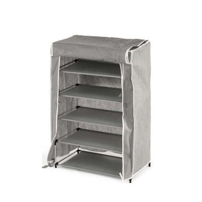 Schoenenrek Kipit Zwart Grijs Stof 50 x 32 x 88 cm