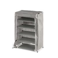 Schoenenrek Kipit Zwart Grijs Stof 50 x 32 x 88 cm - thumbnail