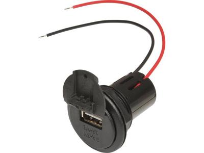 ProCar Power USB Einbausteckdose EV mit Gewindehülse und Deckel Power USB inbouwstopcontact met deksel Stroombelasting (max.): 3 A Geschikt voor USB-A