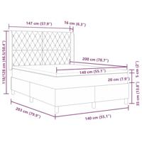 LED Boxspring Bed met Matras Donkergrijs 140 x 200 cm Fluweel - thumbnail