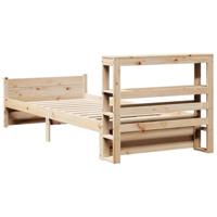Bedframe met hoofdbord massief grenenhout 90x200 cm - thumbnail