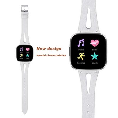 Fitbit Versa 1 / 2 & Lite bandje TPU leer - Wit