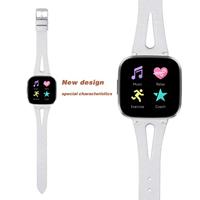 Fitbit Versa 1 / 2 & Lite bandje TPU leer - Wit - thumbnail