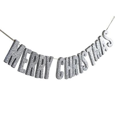 Houten Glitter Slinger Merry Christmas (70cm)