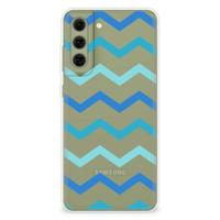 Samsung Galaxy S21FE | TPU bumper | Zigzag Blauw - thumbnail