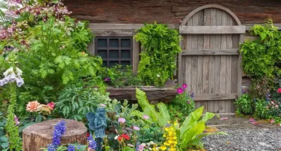 Alexsar Art Tuinschilderij bloemenschuur 130x70cm