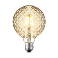 Edison Vintage LED filament lichtbron Globe - Amber - G95 Deco - Retro LED lamp - 9.5/9.5/13.5cm - geschikt voor E27 fitting - Dimbaar - 4W 400lm 2700K - warm wit licht - thumbnail