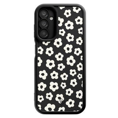 Samsung Galaxy A14 zwarte case - Retro bloempjes Samsung Galaxy A14 zwarte case - Retro bloempjes