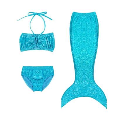 Meisje zeemeermin staart 3 stuks Swimmable Bikini instellen schattig badpak grootte: 130cm Meisje zeemeermin staart 3 stuks Swimmable Bikini instellen schattig badpak grootte: 130cm