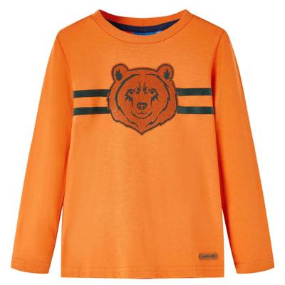VidaXL Kindershirt met lange mouwen 128 donkeroranje