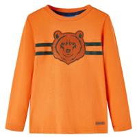 VidaXL Kindershirt met lange mouwen 128 donkeroranje - thumbnail