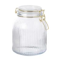 Weckpot ribbel met gouden deksel - 1.2 liter - thumbnail